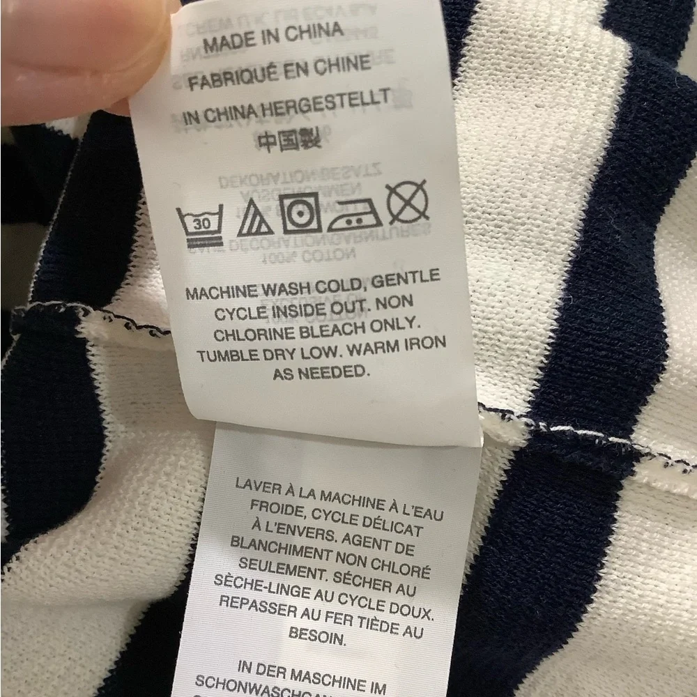 J. Crew Long Sleeve Striped Cotton Sweater with Cabana Patches